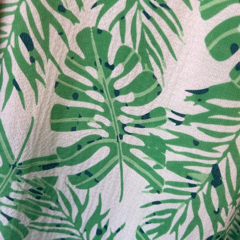 Green Monstera Leaf Set of 3 Coverup + Wrap Scarf Red + Black + Natural Belt - Picture 11 of 15